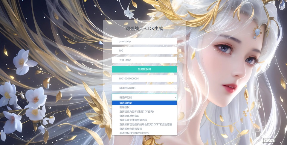 最强战兵-第四代CDK角色ID授权后台+GM授权后台+使用教程